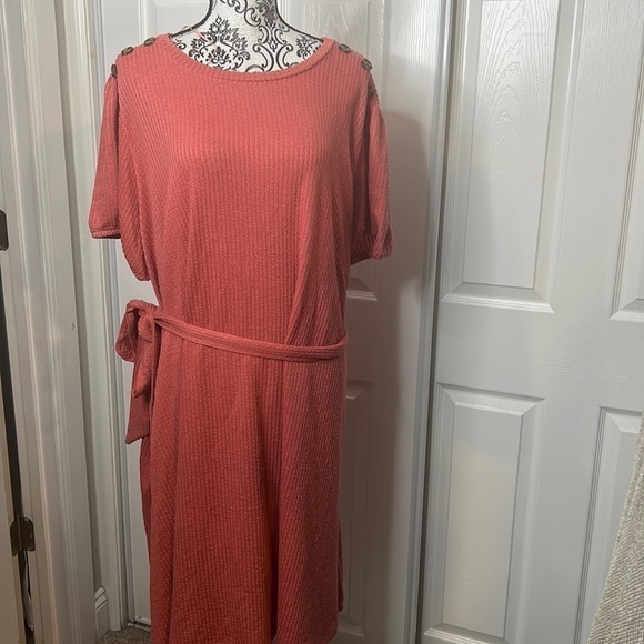 LC Lauren Conard Peach Striped Dress Tie 3X - Picture 1 of 7